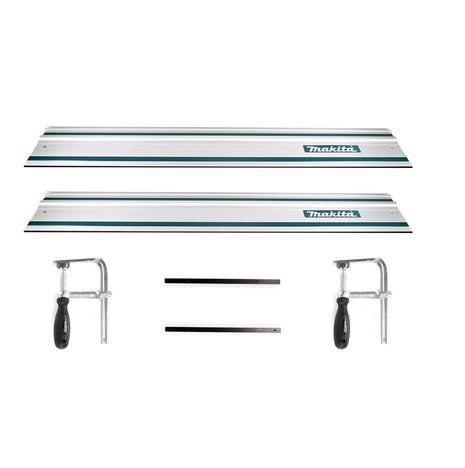 Makita Führungsschienen Set 2x Führungsschiene 1000mm + 2x Führungsschienenverbinder + 2x Schraubzwingen - Toolbrothers