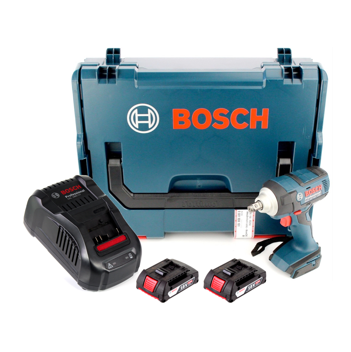 Bosch GDS 18 V-EC 250 Akku Drehschlagschrauber 18V 250Nm Brushless + 2x Akku 2,0Ah + Ladegerät + L-Boxx