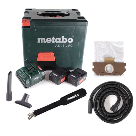 Metabo AS 18 L PC Akku Sauger 18V 7,5L ( 602021000 ) + 2x Akku 5,2Ah + Ladegerät