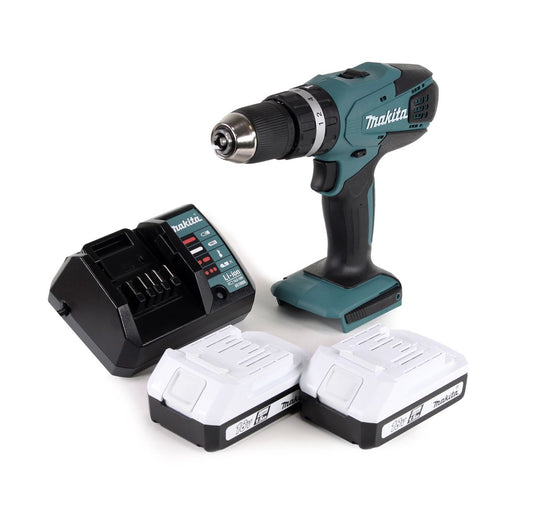 Makita HP 457 DWE perceuse à percussion sans fil 18V 42Nm série G + 2x batteries 1,5Ah + chargeur - sans étui