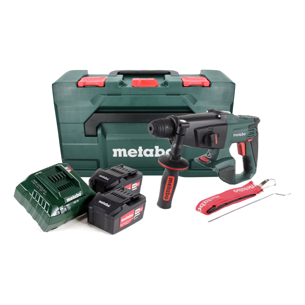 Metabo KHA 18 LTX Akku Kombihammer 18V 2,2J SDS Plus + 2x Akku 5,2 Ah + Ladegerät + metaBOX