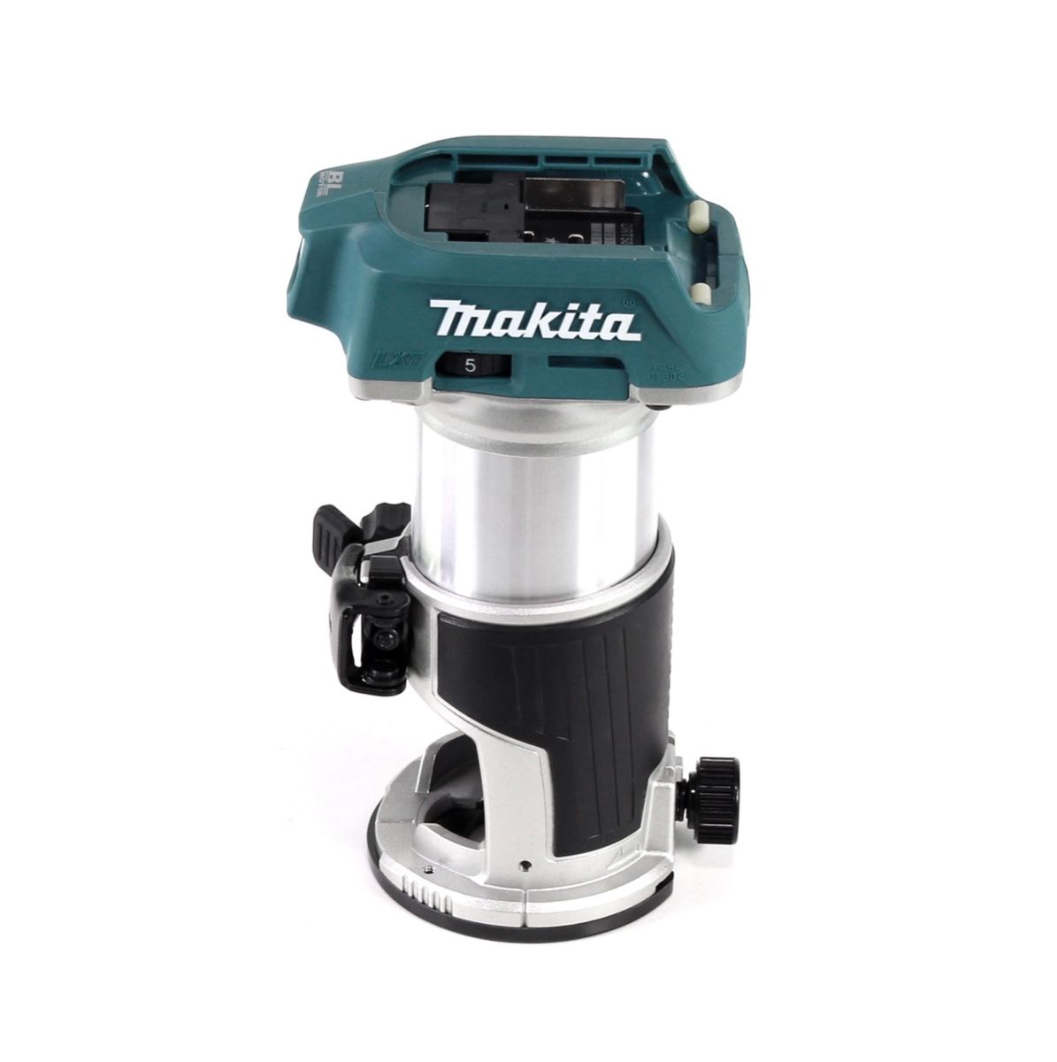 Makita DRT 50 Z Fraiseuse multifonction sans fil 18V brushless solo + jeu de fraises 8mm 6 pièces - sans batterie, sans chargeur