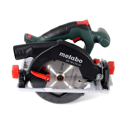 Metabo KS 18 LTX 57 Akku Handkreissäge 18 V 165 x 20 mm + 2x Akku 5,2 Ah + Ladegerät + Metaloc ( 601857700 )