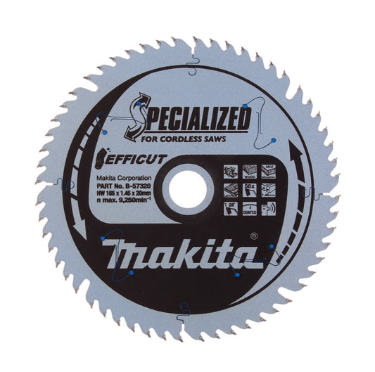 Makita CCXF16556EL SPECIALIZED EFFICUT Sägeblatt 165 x 20 x 1,45 mm ( B-57320 ) 56 Zähne für Holz, Laminat und Kunststoff