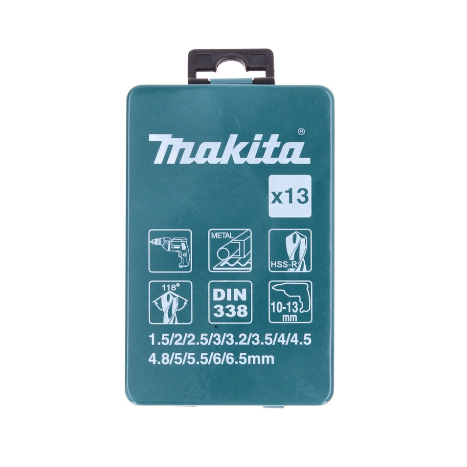 Makita D-54075 HSS-R Bohrer Metall Set 13 tlg. DIN 338 118° Bohrer
