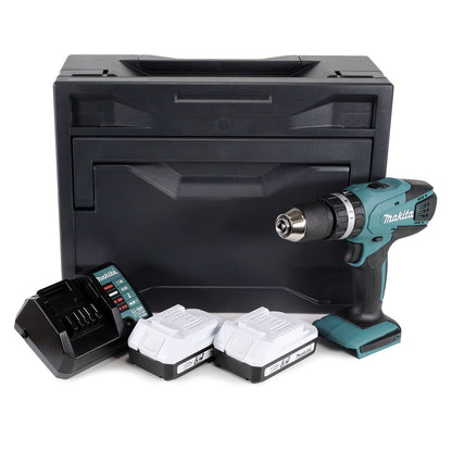 Makita HP 457 DWEX Akku Schlagbohrschrauber 18V 42Nm G-Serie + 2x Akku 1,5Ah + Ladegerät + Einlage + Makbox