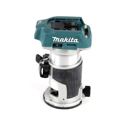 Makita DRT 50 SF Akku Multifunktionsfräse 18V Brushless + 2x Akku 3,0Ah + Ladegerät + Führungsschienen Adapter + Führungsschiene 1000mm