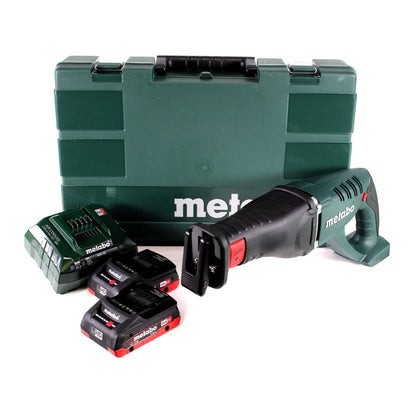 Scie sabre à batterie Metabo ASE 18 LTX + 2x batteries 4,0Ah + chargeur + mallette