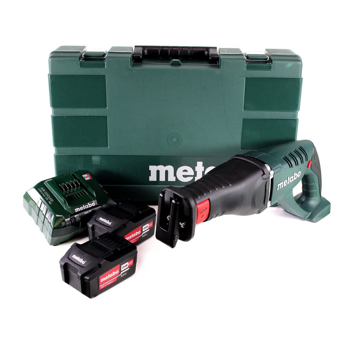 Scie sabre à batterie Metabo ASE 18 LTX + 2x batteries 5,2Ah + chargeur + mallette (602269650)