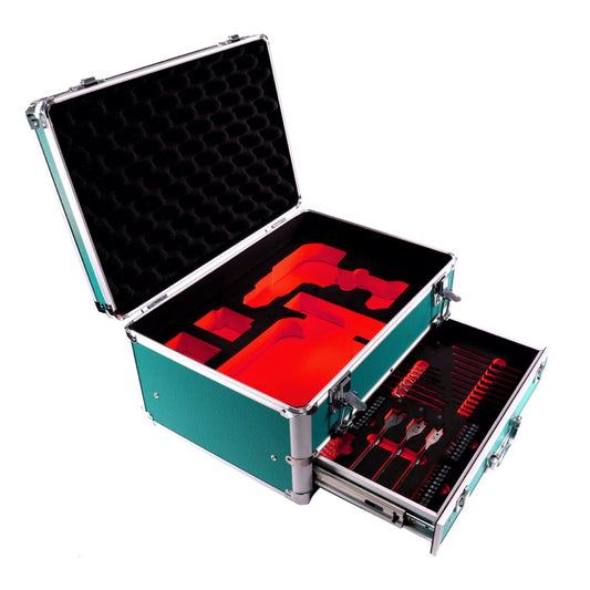 Toolbrothers TX Coffret de transport en aluminium pour Visseuses et Visseuses à percussion Makita DHP DDF 482 / 484/ 453 /456 / 485 / 484 / DTW 285 + Set de forets, 70 pcs. + Insert pour visseuses et accessoires