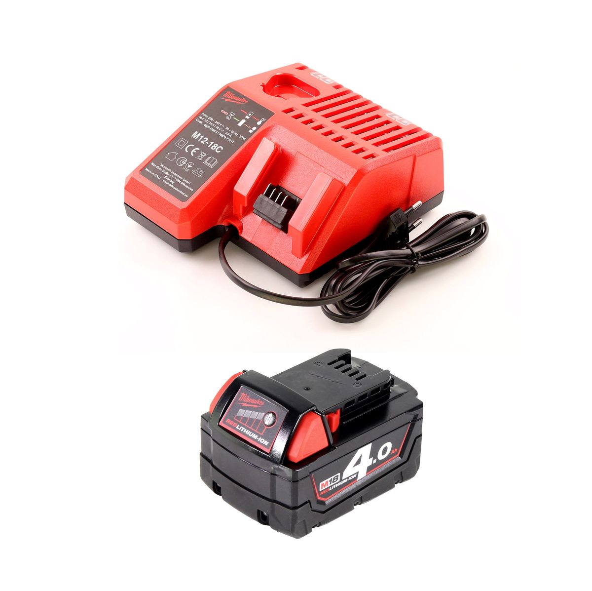 Milwaukee M18 BH-401M Akku Bohrhammer 18V 1,2J SDS-plus + 1x Akku 4,0Ah + Ladegerät + M-Box