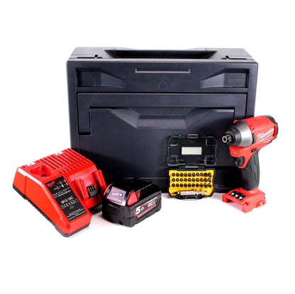 Milwaukee M18 CID-501M Akku Schlagschrauber 18V 180Nm 1/4" Brushless + 1x Akku 5,0Ah + Ladegerät + 32tlg. Bit Set + M-Box