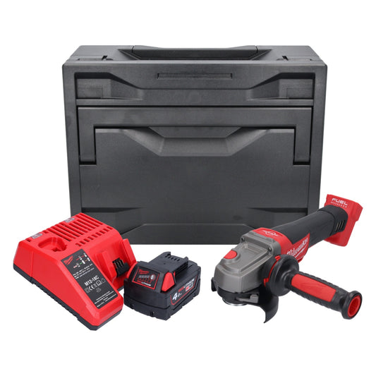 Meuleuse d'angle sur batterie Milwaukee M18 CAG115XPDB-401M 18 V 115 mm sans balais + 1x batterie 4,0 Ah + chargeur + M-Box