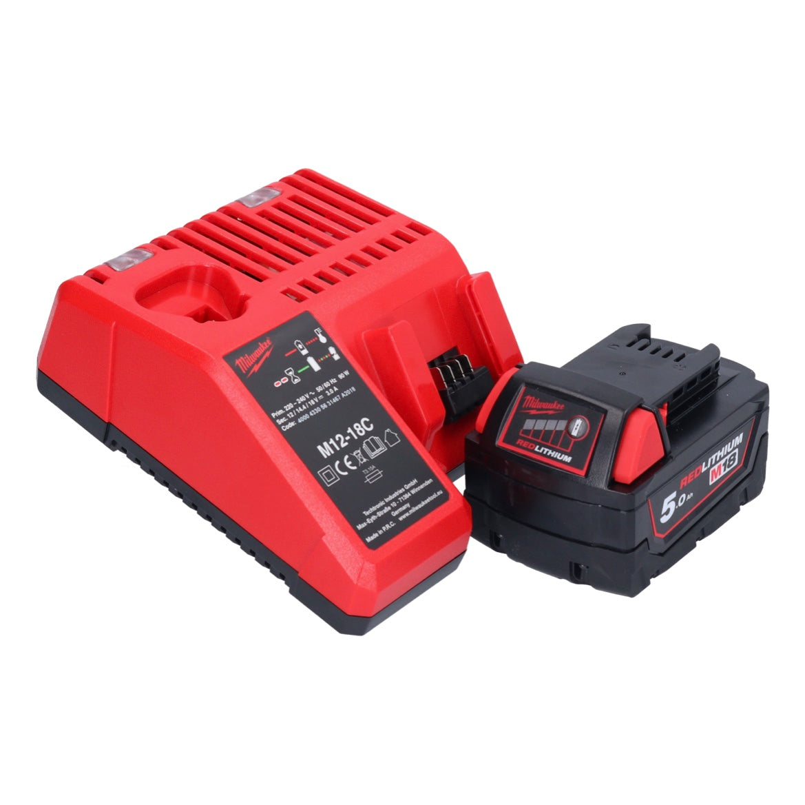 Meuleuse d'angle sur batterie Milwaukee M18 CAG115XPDB-501M 18 V 115 mm sans balais + 1x batterie 5,0 Ah + chargeur + disque à tronçonner + M-Box