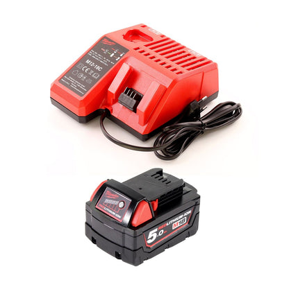 Scie sauteuse à batterie Milwaukee M18 FJS-501M 18V brushless + 1x batterie 5,0Ah + chargeur + 5x lame de scie sauteuse + M-Box