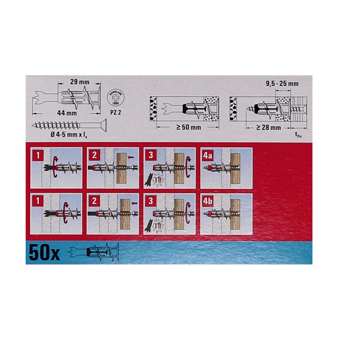 Fischer Profibox DUO-Line mit 400 Stk.DUOPOWER 8x40mm + 50 Stk. DUOTEC 10 + 50 Stk. DUOBLADE ( 553668 )