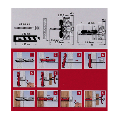 Fischer Profibox DUO-Line mit 150 Stk. DUOPOWER 10x50mm + 50 Stk. DUOTEC 10 + 50 Stk. DUOBLADE ( 553669)