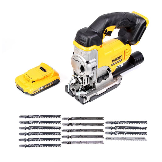 Scie sauteuse sans fil DeWalt DCS 331 N 18V + 1x batterie 2,0Ah + 15x lame de scie sauteuse - sans chargeur