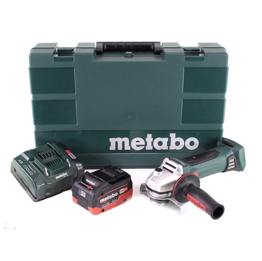Metabo W 18 LTX 125 Meuleuse d'angle rapide 18V 125mm + 1x batterie 8,0Ah + chargeur + mallette
