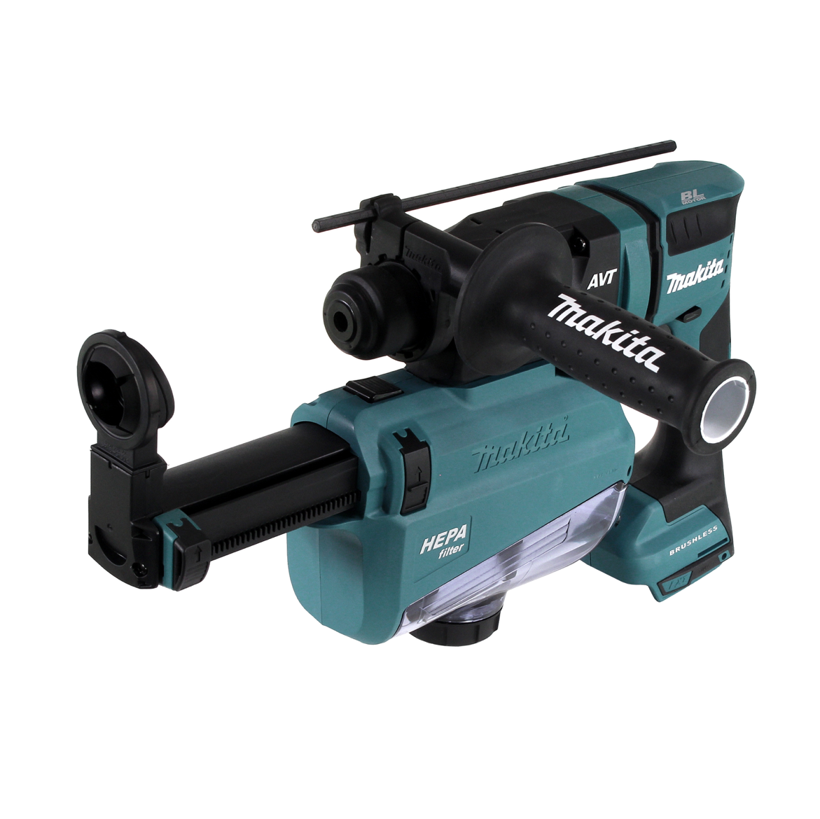 Makita DHR 182 ZW Akku Bohrhammer 18V 1,7J SDS-plus Brushless Solo + DX05 Staubabsaugung - ohne Akku, ohne Ladegerät