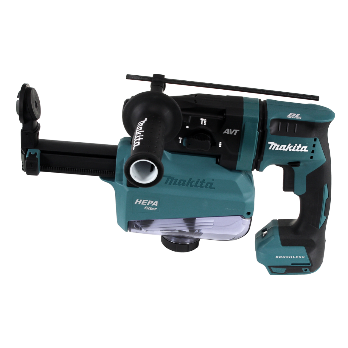 Makita DHR 182 RWTJ Akku Bohrhammer 18V 1,7J SDS-plus Brushless + 2x Akku 5,0Ah + Ladegerät + Staubabsaugung + Makpac