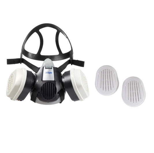 Dräger X-plore 3300 S Atemschutz Maske Halbmaske für Bajonettfilter Größe S + X-plore Kombinationsfilter Bajonett ( 6738817 ) A1B1E1K1 Hg P3 R D