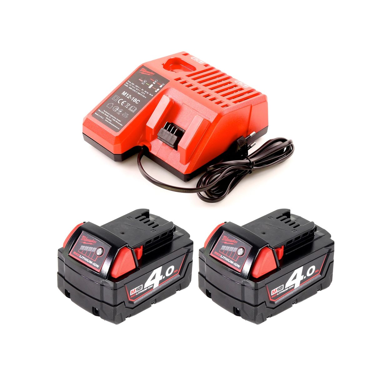 Scie sauteuse Milwaukee M18 FJS-402 C 18V brushless + 2x batteries 4,0Ah + chargeur + 16x lame de scie sauteuse