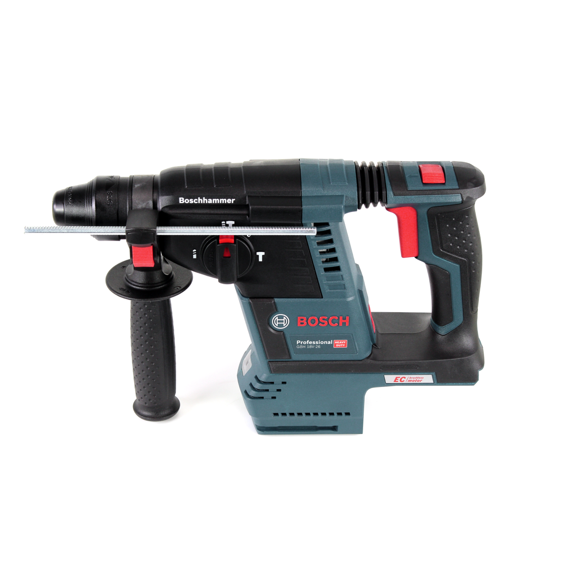 Bosch GBH 18V-26 Akku Bohrhammer 18V 2,6J SDS plus Brushless + 2x Akku 5,0Ah + Ladegerät + Zubehör Steckdosenkronen + L-Boxx