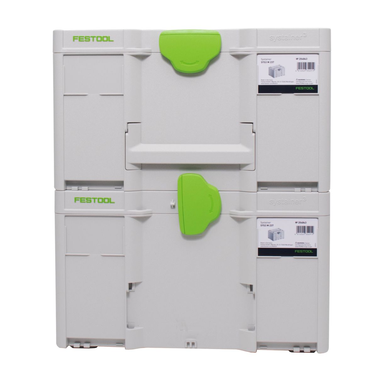 Festool Systainer Set 2x SYS3 M 237 ( 2x 204843 ) 21,4 Liter 396x296x237mm Werkzeugkoffer koppelbar - Toolbrothers