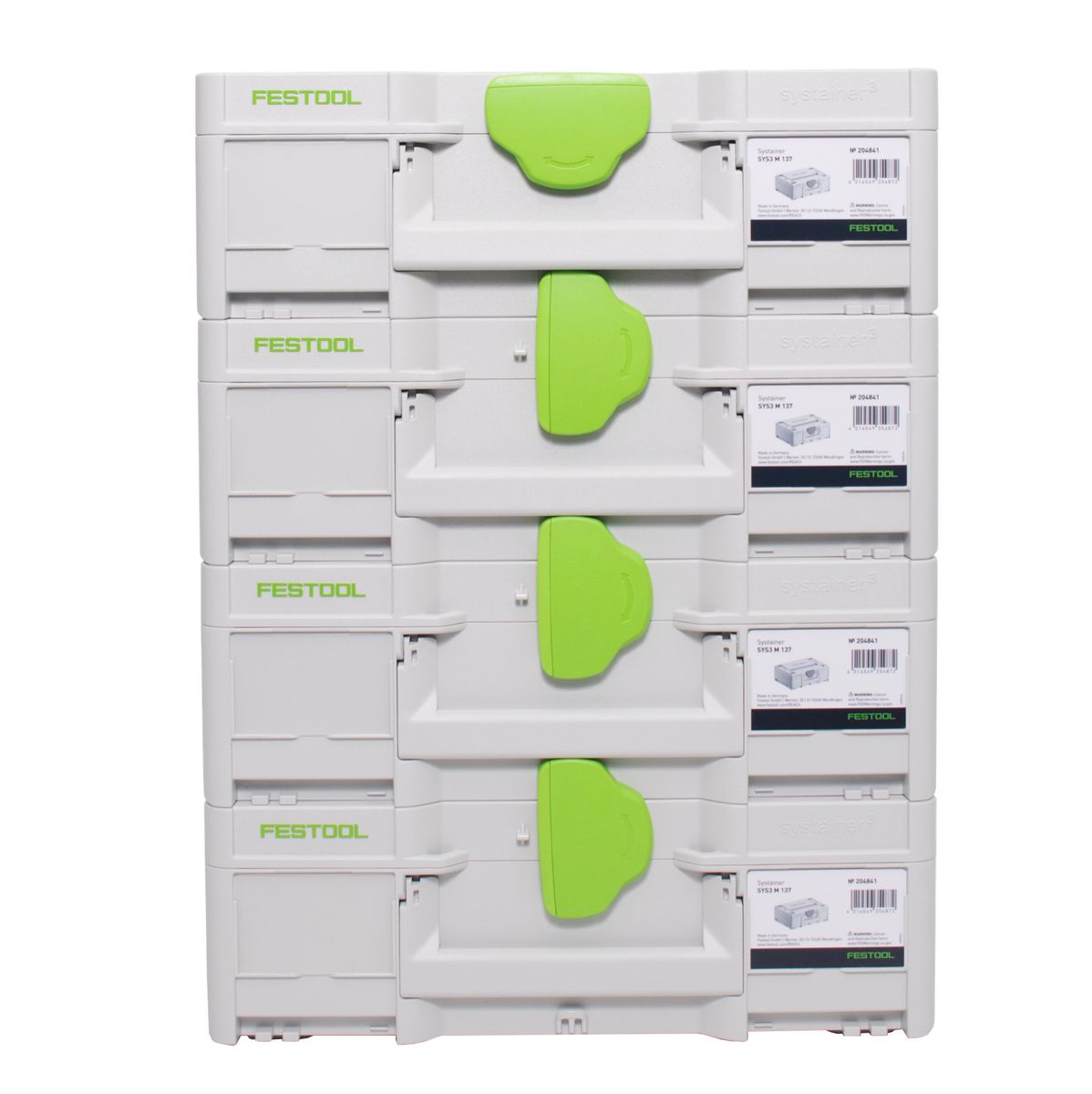 Festool Systainer Set 4x SYS3 M 137 ( 4x 204841 ) 10,4 Liter 396x296x137mm Werkzeugkoffer koppelbar - Toolbrothers