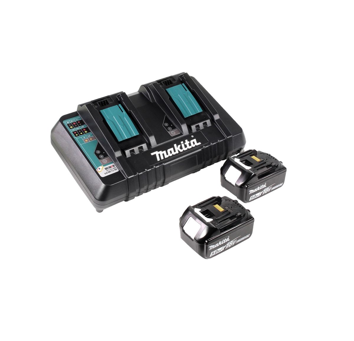 Makita DUP 361 PT2 Akku Rebschere Astschere 36 V ( 2x 18 V ) + 2x Akku 5,0 Ah + Doppelladegerät + Tasche