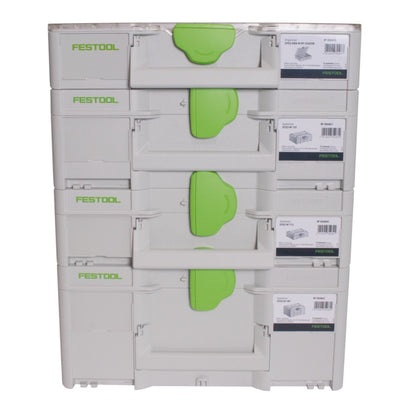 Festool Systainer Set  SYS3 M 112 ( 204840 ) + SYS3 M 137 ( 204841 ) + SYS3 M 187 ( 204842 ) + SYS3 ORG M 89 Organzier ( 204853 ) koppelbar