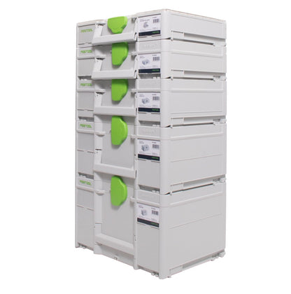 Festool Set de coffrets Systainer : Coffret SYS3 M 237 + Coffret SYS3 M 112 + Coffret SYS3 M 137 + Coffret SYS3 M 187 + Coffret Organizer SYS3 ORG M 89 (204853) (204843) (204840) (204842) (204841)