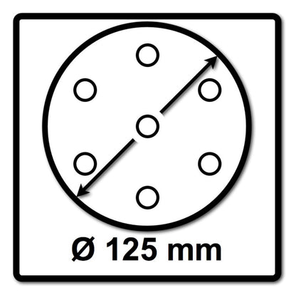 Makita Papier abrasif Velcro 125mm K180 pour  DBO BO DCW DWE GEX PEX SXE BOS - 250 pcs. (5x P-43670)