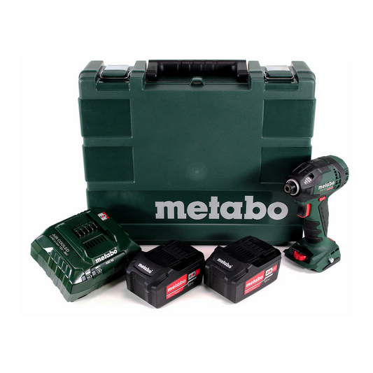 Clé à chocs sans fil Metabo SSD 18 LTX 200 BL 18V 1/4" 200Nm brushless + 2x batterie 5,2Ah + chargeur + coffret (602396650)