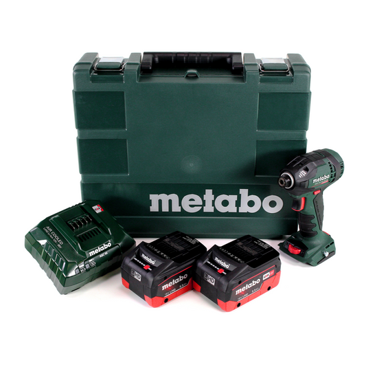 Clé à chocs sans fil Metabo SSD 18 LTX 200 BL 18V 1/4" 200Nm brushless + 2x batterie 5,5Ah + chargeur + coffret