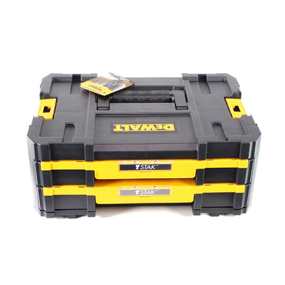 DeWalt DWST 1-70706 TSTAK IV Werkzeugbox + DT 70716 TSTAK CADDY Box für 5x ToughCases und 4x Tac Tac Box + Bit und Steinbohrer FlexTorq Set 75-tlg.