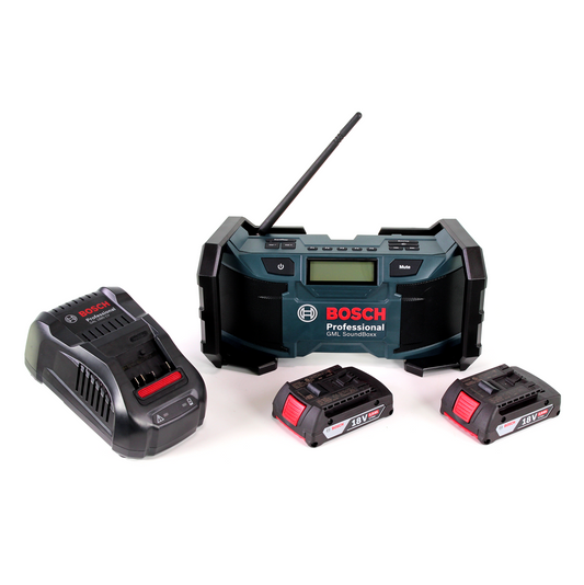 Bosch GML SoundBoxx Baustellenradio 14,4-18V + 2x Akku 2,0Ah + Ladegerät