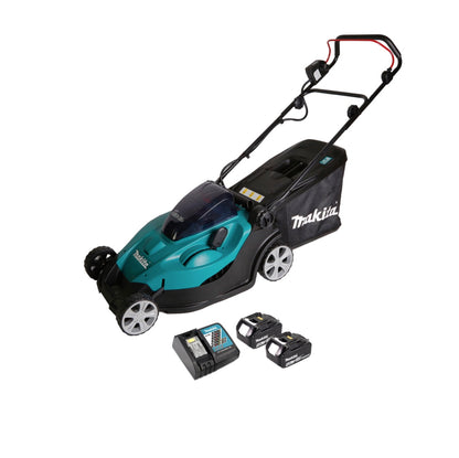 Makita DLM 431 RM2 Akku Rasenmäher 36 V ( 2x18V ) 43cm + 2x Akku 4,0Ah + Ladegerät