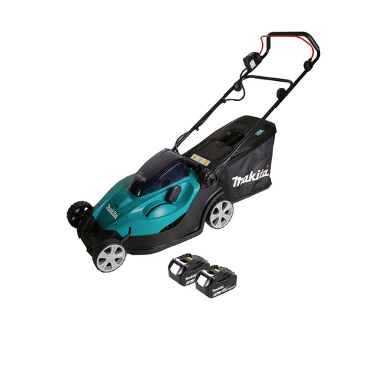 Makita DLM 431 T2 Akku Rasenmäher 36V ( 2x18V ) 43cm + 2x Akku 5,0Ah - ohne Ladegerät