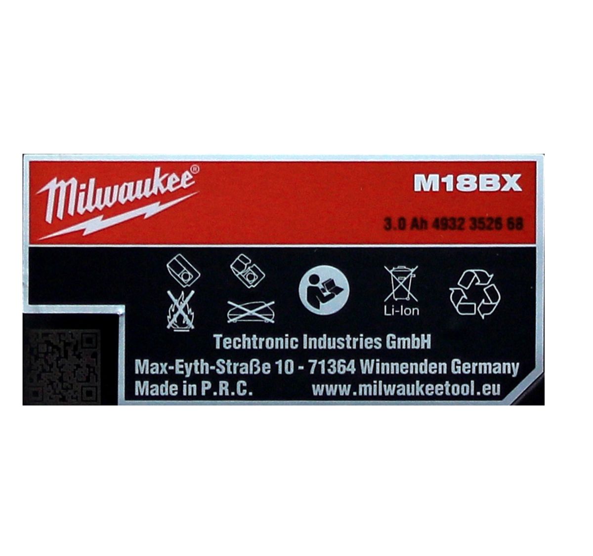 Milwaukee M18 BX B3 Akku 18V / 3,0Ah / 3000mAh ( 4932352668 )