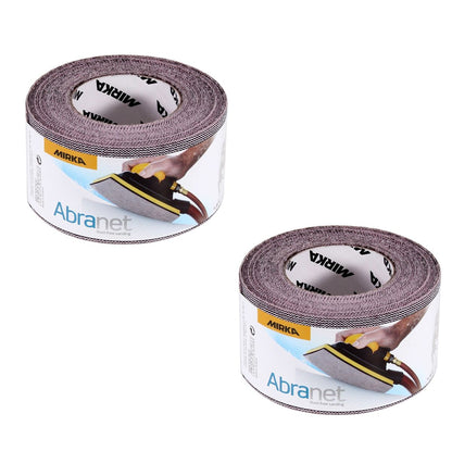 Mirka ABRANET 2x rouleau de papier de verre 75mm x 10m P80 rouleau de ponçage Velcro (2x 545BI001803R)