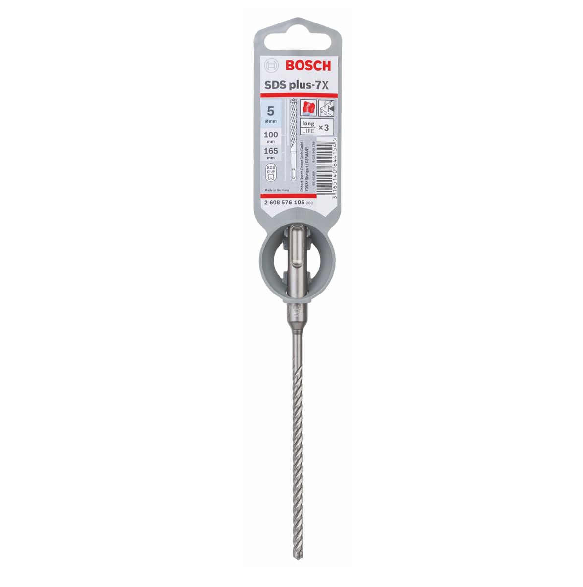 Bosch SDS-plus 7X Foret en carbure 5x100x165mm, certifié PGM ( 2608576105 )