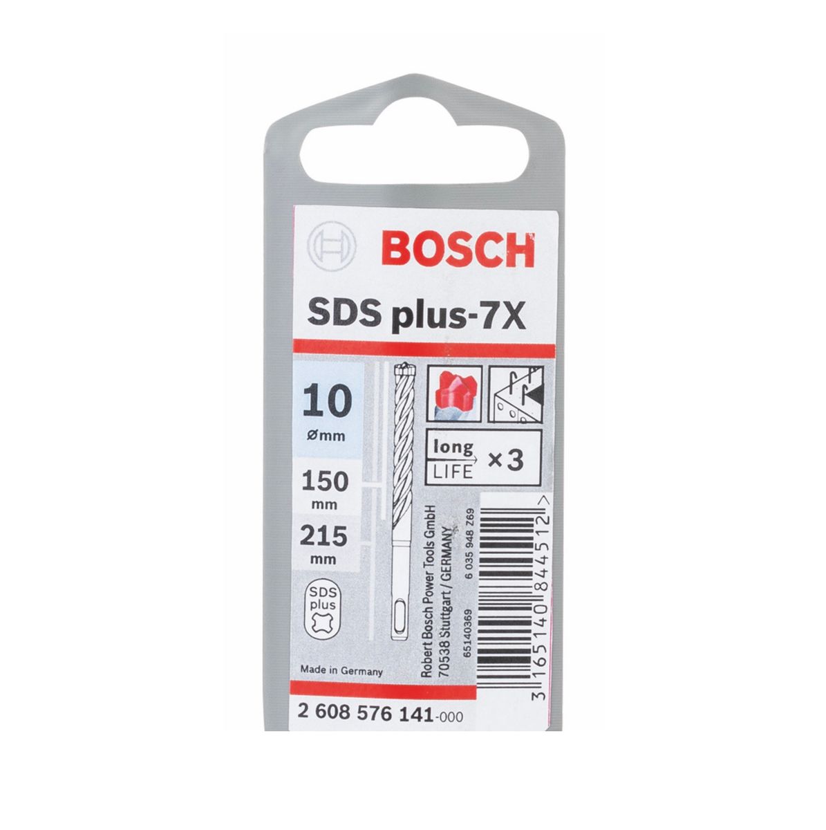 Bosch SDS-plus 7X Foret en carbure 10x150x215 mm, certifié PGM  ( 2608576141 )