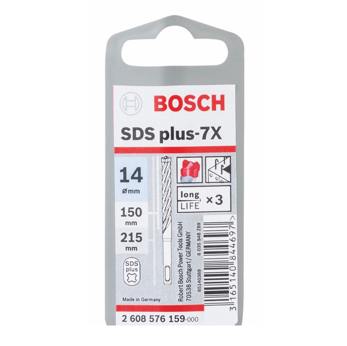 Bosch SDS-plus 7X Foret en carbure 14x150x215mm certifié PGM ( 2608576159 )