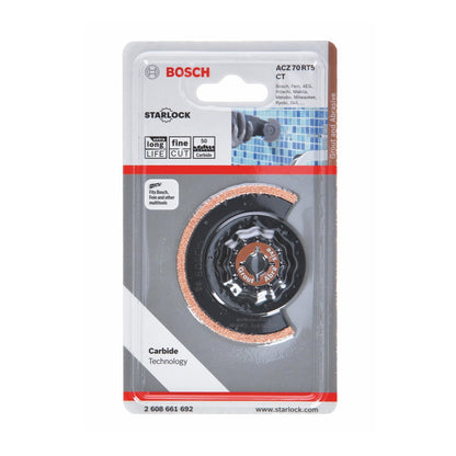 Bosch ACZ 70 RT5 Schmalschnitt Segmentsägeblatt Starlock Carbide-RIFF 70 mm VPI1 ( 2608661692 )