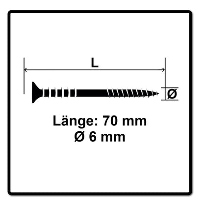 SPAX Justierschraube 6,0x70 mm 100 Stück ( 161010600703 ) Justiergewinde mit Halterillen Flachkopf T-STAR Plus 4Cut WIROX