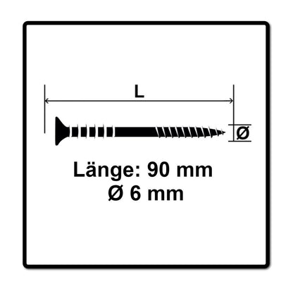 SPAX Justierschraube 6,0x90 mm 100 Stück ( 161010600903 ) Justiergewinde mit Halterillen Flachkopf T-STAR Plus 4Cut WIROX