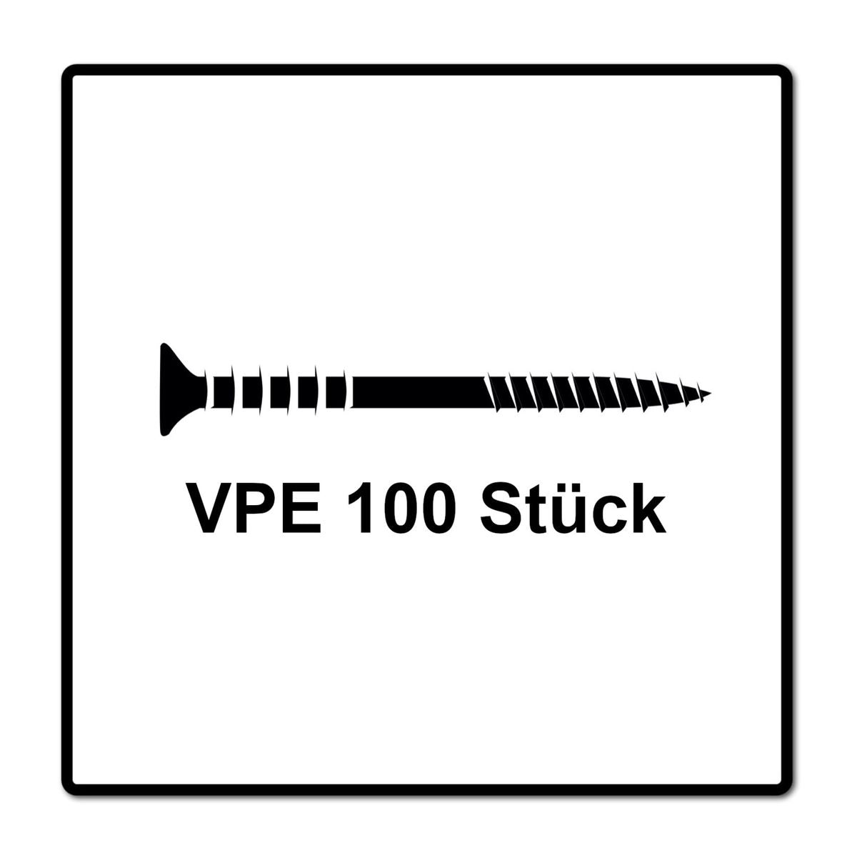 SPAX Vis de réglage 6,0 x 100 mm, 100 pcs. Filetage de réglage avec rainures de guidage, Tête plate, T-STAR Plus, 4Cut, WIROX (161010601005)