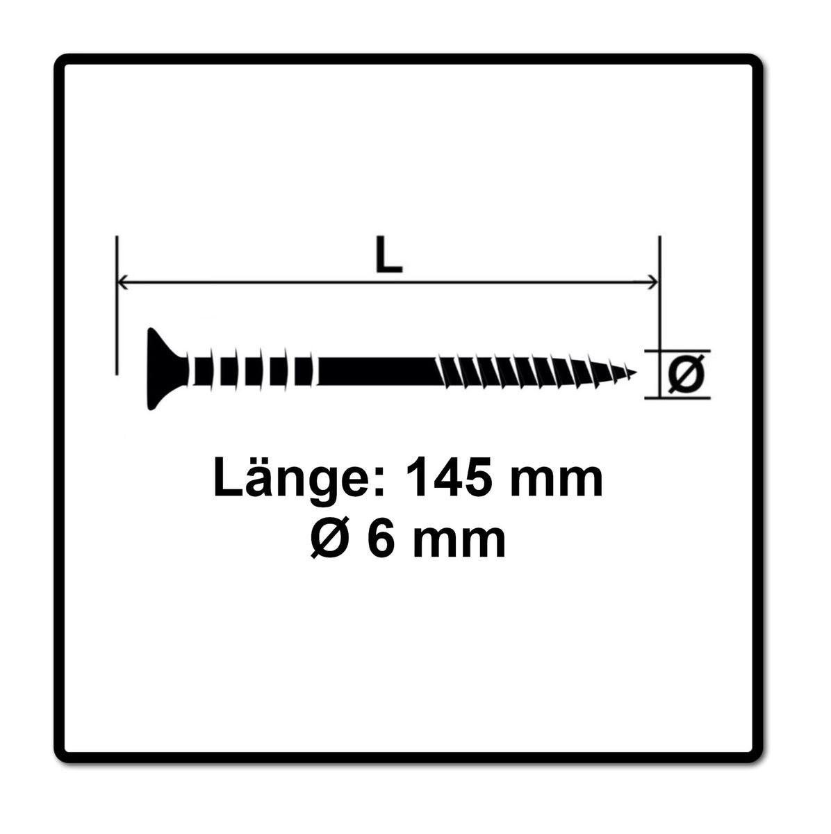 SPAX Justierschraube 6,0x145 mm 100 Stück ( 161010601455 ) Justiergewinde mit Halterillen Flachkopf T-STAR Plus 4Cut WIROX - Toolbrothers